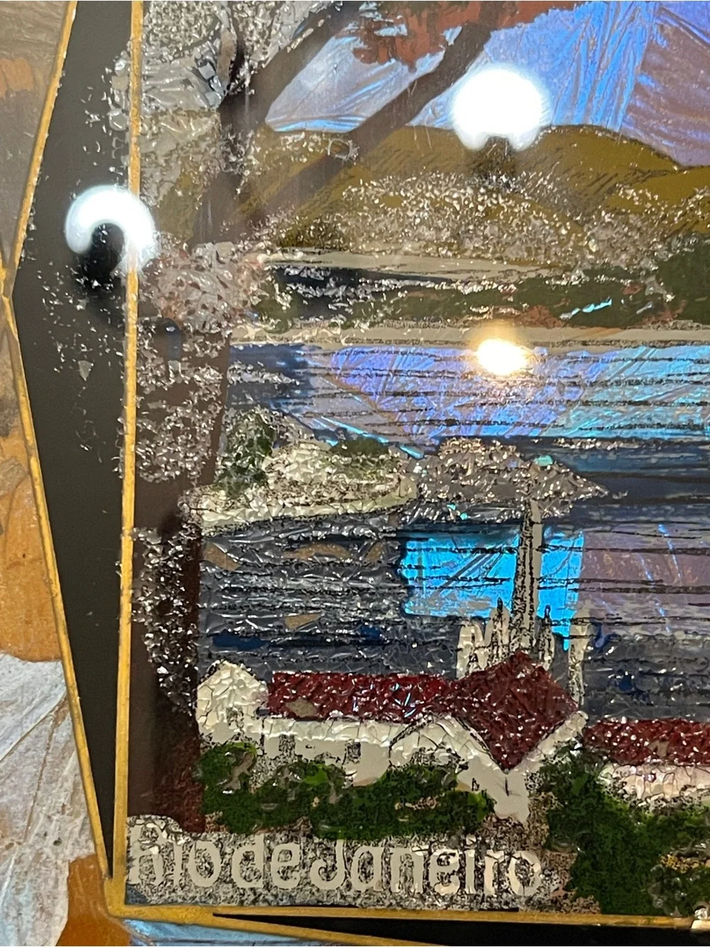 Vintage  Daniel Teixeira Wooden Tray,  Rio De Janeiro Iridescent